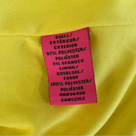 { Betsey Johnson Dress } Yellow Textured Knit Stretch Dress with Ruffle Hem - Picture 7 of 9